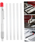 Soapstone Marking Pencil With Aluminum Holder For Welding Supplies, tool on table with heat resistant refills, metalworking use