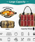 Desert Brown Insulated Cooler Bag Lunch Box Tote With Detachable Shoulder Strap shown with 16-can capacity