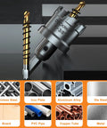 Beefy Heavy Duty Tungsten Carbide Tipped Hole Saw Kit With Ten Sizes For Steel, Metal, Plastic, Featuring 1-3/8 Inch Size