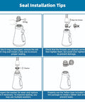 Seal installation tips for Real Deal Pull Down Kitchen Faucet Replacement Sprayer Head with O-ring, washer, and Teflon tape.