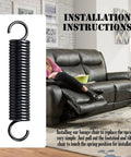 Heavy Duty Recliner Chair Tension Springs for Smooth Replacement, 0.8in coil, 4.875in length, rust-resistant galvanized steel.