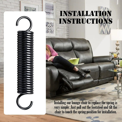 Heavy Duty Recliner Chair Tension Springs for Smooth Replacement, 0.8in coil, 4.875in length, rust-resistant galvanized steel.