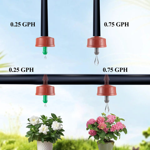 30 Pack 0.25 GPH Pressure Compensating Drippers for 1/4 Inch Tubing, consistent water flow for garden pots and home irrigation systems