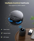 2 In 1 Robot Vacuum And Mop With WiFi App Control, showing multiple control methods for smart cleaning on hard floors and carpets