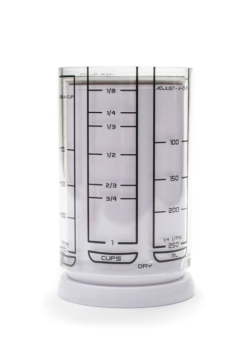 Adjustable 1 Cup Measuring Cup Made From Durable ABS And SAN Plastic With Silicone Seal, Ideal For Metric And Standard Measurements