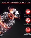Close-up view of a 3200W powerful motor for the Power Drill Mixer 3200W 110V Corded Concrete Mixer With Variable Speed.