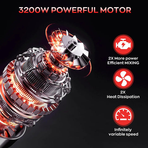 Close-up view of a 3200W powerful motor for the Power Drill Mixer 3200W 110V Corded Concrete Mixer With Variable Speed.