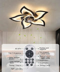 Dope Ceiling Fan With Lights Remote Control 24 Inch Black Low Profile Flush Mount for kitchen and bedroom with 6 speeds, lit