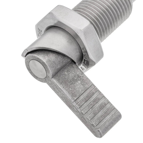 Built Like A Tank Stainless Steel Indexing Plunger With M16 X 1.5 Thread Retractable Lever Locking Bolt close-up view.