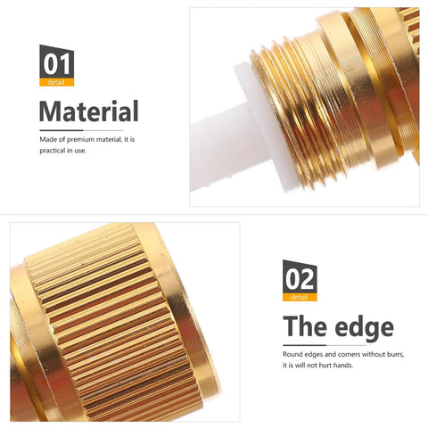 Close-up of aluminum alloy plated quick hose connector showing material and smooth edge, copper-plated aluminum construction.