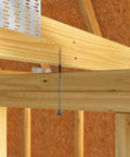 Installation of Deflector Screw SDPW 0.195 In By 6 In T40 6 Lobe E Coat Gray in wooden beam with polymer sleeve