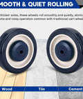 8 Pack 5 Inch Shopping Cart Replacement Wheels Kit With Heavy Duty Polyurethane Wheels shown on different surfaces
