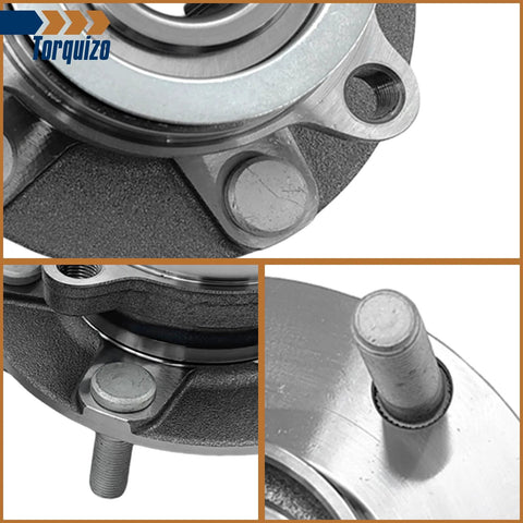 Close-up of 2 Pack Front Wheel Bearing And Hub Assembly Fits Nissan Rogue 2008 2013 Rogue Select 2014 2015 Sentra 2007 2012 Replaces OE 513298 5 Lug ABS 4.5 Inch Bolt Circle 5.35 Inch Flange Diameter showing construction details.