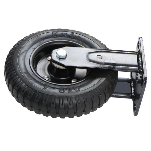 8 Inch Heavy Duty Polyurethane Caster Wheels 4 Pack Swivel Rolling Casters with black tire and metal bracket for smooth floor use.