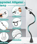 Alligator clamp with flexible neck from Helping Hands Soldering Station With 10X Magnifying Glass And LED Light Four Magnetic PCB Holder Arms