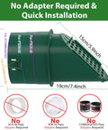 Side view of green 4 Inch Slope Drainage Grate Cover With Rain Diverter And Yard Drain Emitter For Sump Pump Discharge And Downspout Extensions, Tool Free 3 Minute Install, Universal Fit For 4 In SCH 40 SDR 35 And Corrugated Pipe, Green with measurement details.