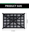 Double Layer Roof Cargo Net With 9 Straps, zippered pocket, double mesh storage for cars, dimensions 31.5 x 21.6 inches.