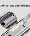 Close-up of Heavy Duty Drawer Slide Rails 53mm 400mm Full Extension Ball Bearing, showcasing anti-rust, anti-oxidation feature.
