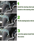Steps to install Heavy Duty Truck Steering Wheel Knob Hand Grip 8 Ball Quick Release Suicide Spinner For Long Haul Driving Easy Install