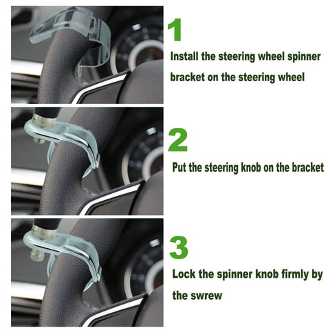 Steps to install Heavy Duty Truck Steering Wheel Knob Hand Grip 8 Ball Quick Release Suicide Spinner For Long Haul Driving Easy Install