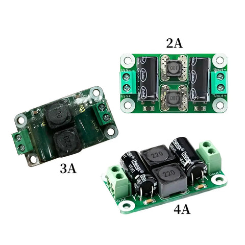 Clean Power Supply Filter Board Zero To Fifty Volt Three Amp Hiss Killer For Car Audio And Industrial Gear Smooth Operator Ripple Eraser showing three voltage filter boards.