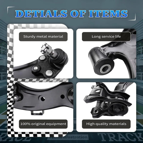 Front Lower Control Arm Ball Joint Suspension Kit For Honda CR-V 2007 2011 Direct Fit OEM Replacement Beefed-Up Ride Quality Easy Install Includes Ball Joint And Arm For A Smooth Street-Ready Daily Driver, black metal arm close-up