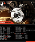 Front Left & Right Hub Assembly Pair with ABS Sensor and 5-Lug Wheel Bearings, compatibility chart for Buick, Cadillac, Chevrolet
