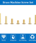 M4 Brass Flat Head Phillips Screws and Hex Nut Kit, 240 Pcs DIY Ready Fasteners for Electronics, Furniture Assembly, and Mechanical Projects Includes M4 6mm to M4 25mm Screws and 120 Nuts brass screw sizes