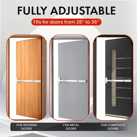 Heavy Duty Aluminum Push Bar Panic Exit Device For Commercial Doors, ANSI A156.3 Grade 2, fits wooden, metal, composite doors