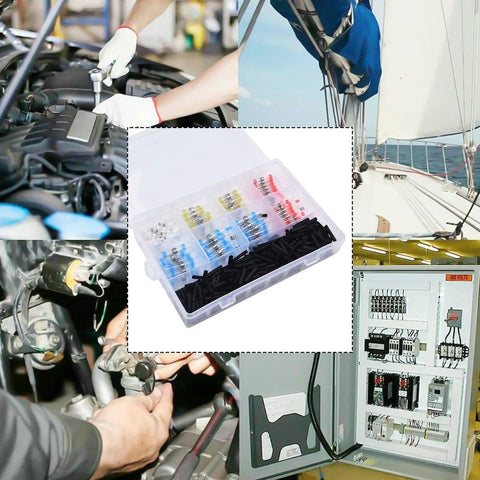 Ultimate 400 Piece Solder Seal Heat Shrink Butt Connector Kit With Waterproof Sealing Sleeve Terminals Perfect For Auto And Marine Wire Repair Jobs That Gotta Hold Tough Against Moisture And Dirt So You Can Wire Up Your Ride Like A Pro Today. 400-piece kit in organizer tray for auto and marine wiring