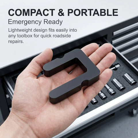 U Shape Stretch Belt Removal Tool For GM 5.3L And 6.2L Engines Rust Resistant Serpentine Belt Tensioner Wrench For Air Conditioning And Main Drive Pulleys Replacement 59560 Real Deal Grip Heavy Duty Car Belt Tool in hand