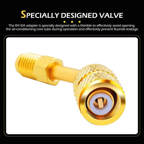 Zikefest R410A mini split adapter, 5/16 in female to 1/4 in male flare, brass HVAC connector