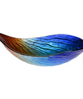 Tempered Glass Vessel Sink Waterdrop Shape For Above Counter Vanity With Wow Worthy Gradient Colors And Wave Texture A Modern Victorian Inspired Bathroom Statement Piece
