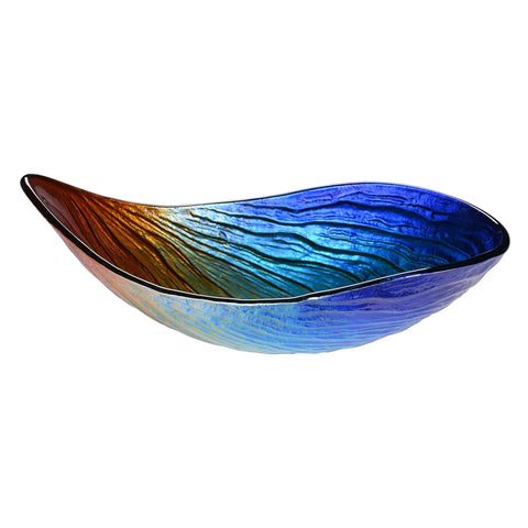 Tempered Glass Vessel Sink Waterdrop Shape For Above Counter Vanity With Wow Worthy Gradient Colors And Wave Texture A Modern Victorian Inspired Bathroom Statement Piece