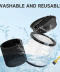 2 Pack Replacement Vacuum Filter Kit For 90304 90350 90333 90585 Wet Dry Vac Cartridges With Lids And Filter Foam Sleeve