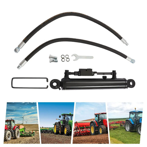 Heavy Duty Double Acting Hydraulic Top Link Slick Design With Complete Hose Kit Secure Mounting Bracket Plug And Play Tractor Loader Part Knockout Performance For Tough Backroads Rig Ready