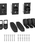 Upgrade Garage Ceiling Hoist System kit with black pulleys, straps, and mounting hardware for overhead storage, fits 10 to 18 ft ceilings.