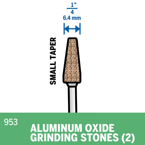Aluminum Oxide Grinding Stone For Rotary Tools 2 Count Pack Heavy Duty Pro Grade Bit small taper size diagram