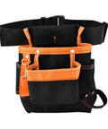 8 Pocket Tool Pouch Waist Bag For Tools Adjustable Belt Work Apron Built For Technicians Electricians Carpenters Woodworkers Roofers Rugged Multi Pocket Organizer Lightweight Durable Fits Most Waist Sizes