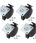 Heavy Duty 4 Pack Locking Casters For Weber Spirit 200 And 300 Gas Grills Model 69827, black swivel wheels with brake, installation screws included.