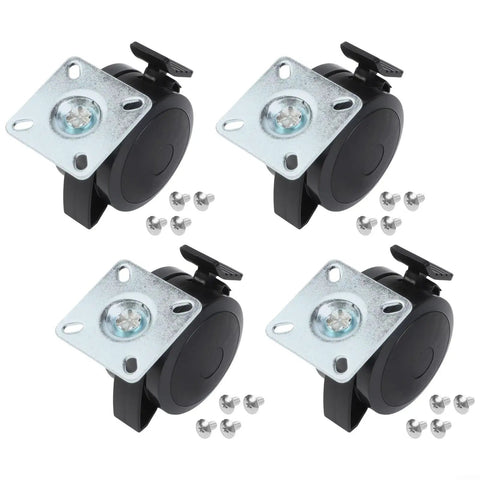 Heavy Duty 4 Pack Locking Casters For Weber Spirit 200 And 300 Gas Grills Model 69827, black swivel wheels with brakes and screws.