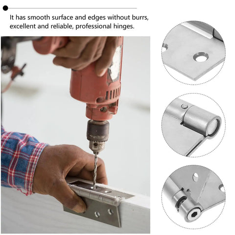 Spring Loaded Self Closing Door Hinges 2 Pack No Fuss, 201 Stainless Steel installation in action with mounting screws visible.