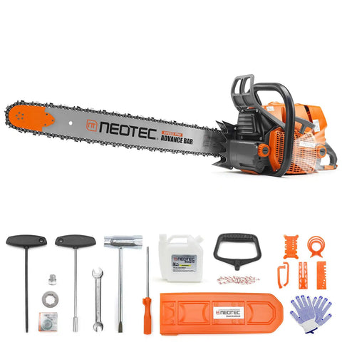 92cc Gas Powered Chainsaw With 36 Inch Bar And Chain For Heavy Duty Wood Cutting And Tree Pruning 7HP 2 Cycle Engine All Parts Fit