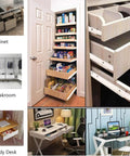 Heavy Duty Drawer Slide Rail 2-Section Telescopic Guide with Smooth Glide Bearings used in cabinets and study desks.