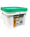 Heavy Duty 5/16X4 Exterior Hex Structural Wood Lag Screws With Built In Washer Flange For Rugged Deck Framing And Timber Frame Builds Tough As Nails Performance Delivers Killer Clamping Force 250 Piece Pail