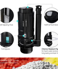 3 Inch Dual Flush Valve With Top Push Button Inside Tank Toilet Repair Kit For 2 Piece Toilets No More Leaks Quick Fix Running Water And Ghost Flush Model A2422M, showing adjustable float, button, and adjustor details.