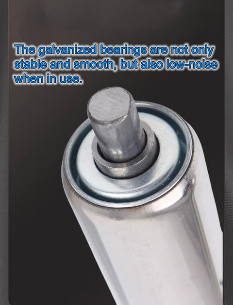 1.5 Inch Dia Stainless Steel Conveyor Roller Pack Of 6 With 8mm Axle Pro Grade Quiet, Low Noise Operation And Built In Spring Bearings close-up