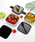 Desert Steam Train Themed Bento Box With Compartments Leakproof Double Layer Lunch Container with food and spoon displayed