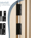 Two Pack Copper Lift Off Cabinet Door Hinges Two Point Four Inch Right Handed Slip Joint Black Butt Hinges installed on wood door