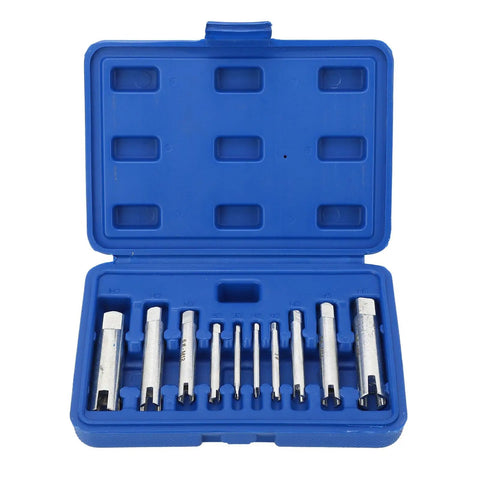 Ultimate Damaged Screw Extractor Kit With 10 Pieces Of Hardened Alloy Steel Bits To Quickly Remove Rusty Stripped Screws For All Your DIY Projects And Home Repairs Without Wasting Time Or Breaking Valuable Tools, blue case open